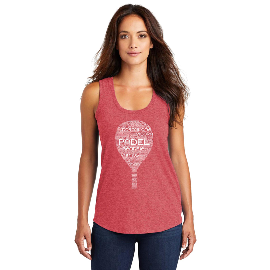 Padel Wordfill Ladies Tri-Blend Racerback Tank