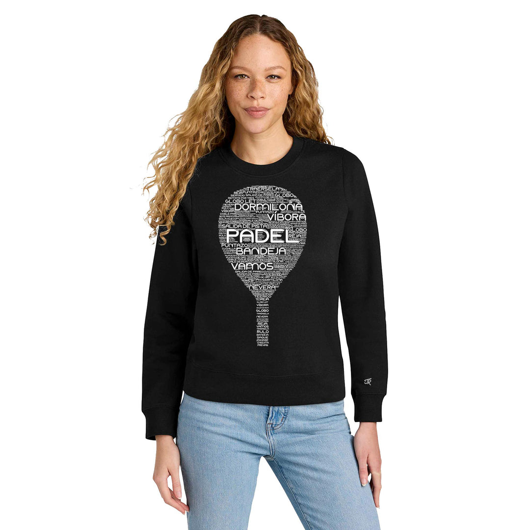 Padel Wordfill Ladies Crewneck Sweatshirts
