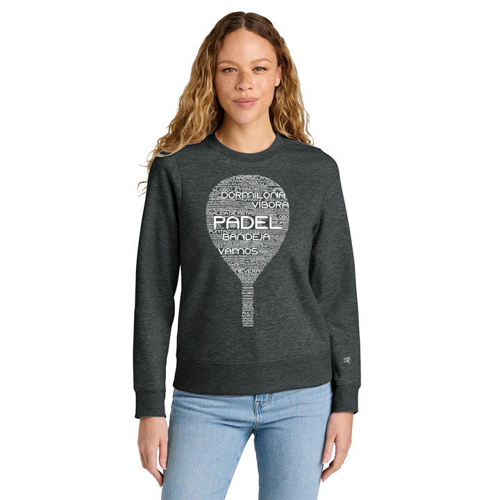 Padel Wordfill Ladies Crewneck Sweatshirts