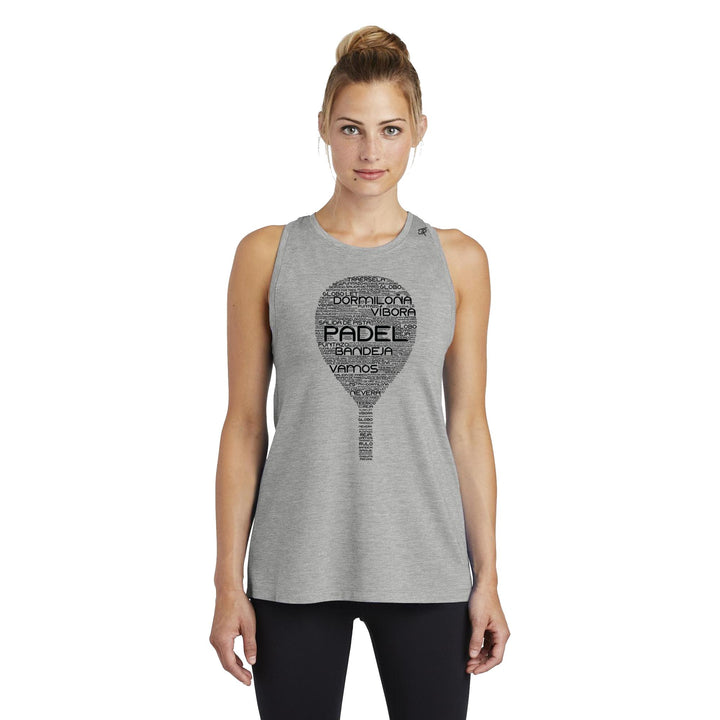 Padel Wordfill Ladies Moisture Wicking Racerback Tank