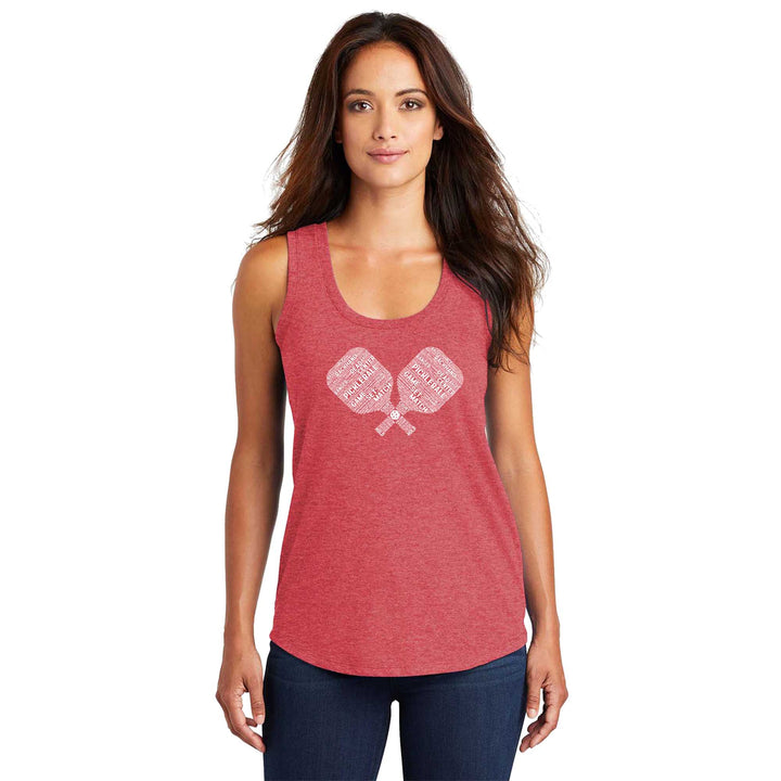 Pickleball Wordfill Ladies Tri-Blend Racerback Tank