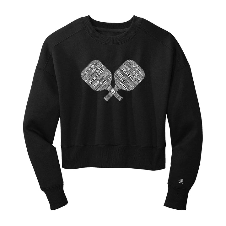 Pickleball Wordfill Ladies Cropped Sweatshirt