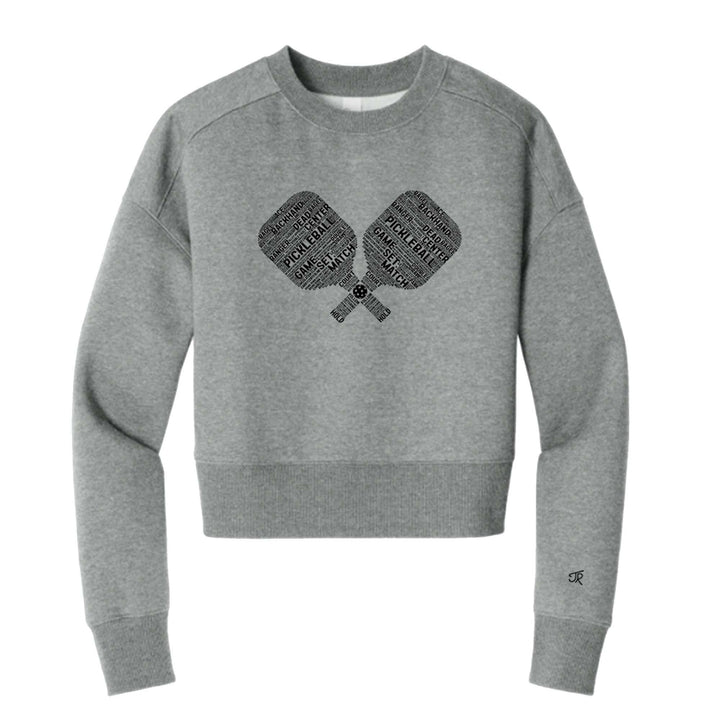 Pickleball Wordfill Ladies Cropped Sweatshirt