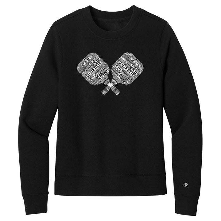 Pickleball Wordfill Ladies Crewneck Sweatshirts