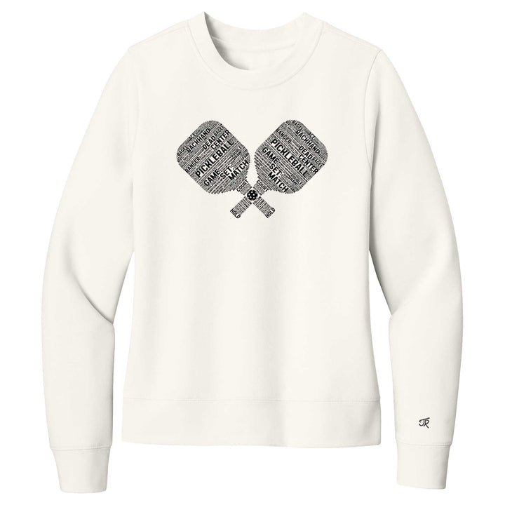 Pickleball Wordfill Ladies Crewneck Sweatshirts