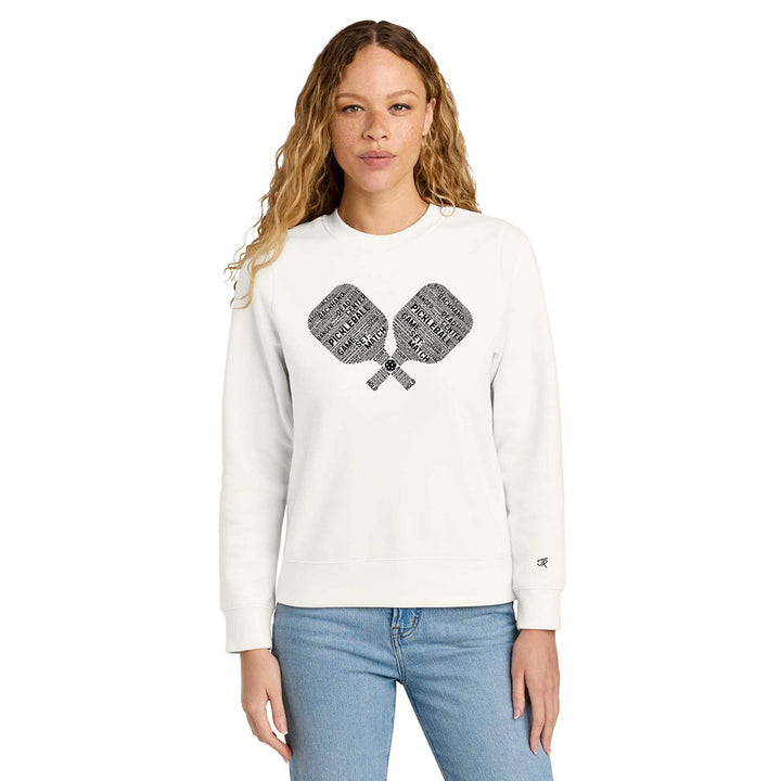 Pickleball Wordfill Ladies Crewneck Sweatshirts
