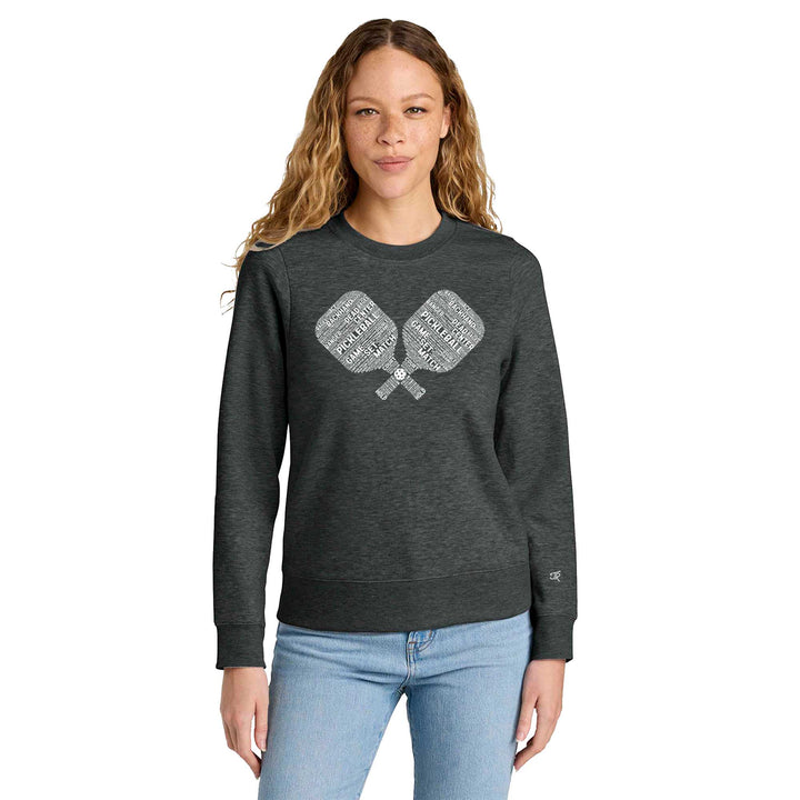 Pickleball Wordfill Ladies Crewneck Sweatshirts