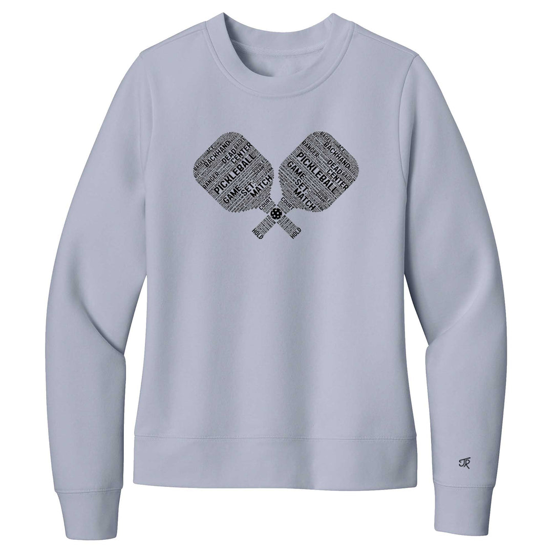 Pickleball Wordfill Ladies Crewneck Sweatshirts