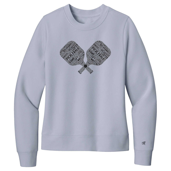 Pickleball Wordfill Ladies Crewneck Sweatshirts