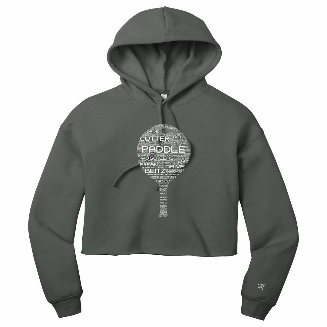 Platform Wordfill Ladies Cropped Pullover Hoodie