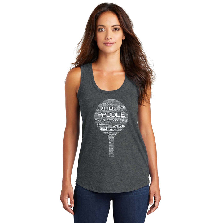 Platform Wordfill Ladies Tri-Blend Racerback Tank