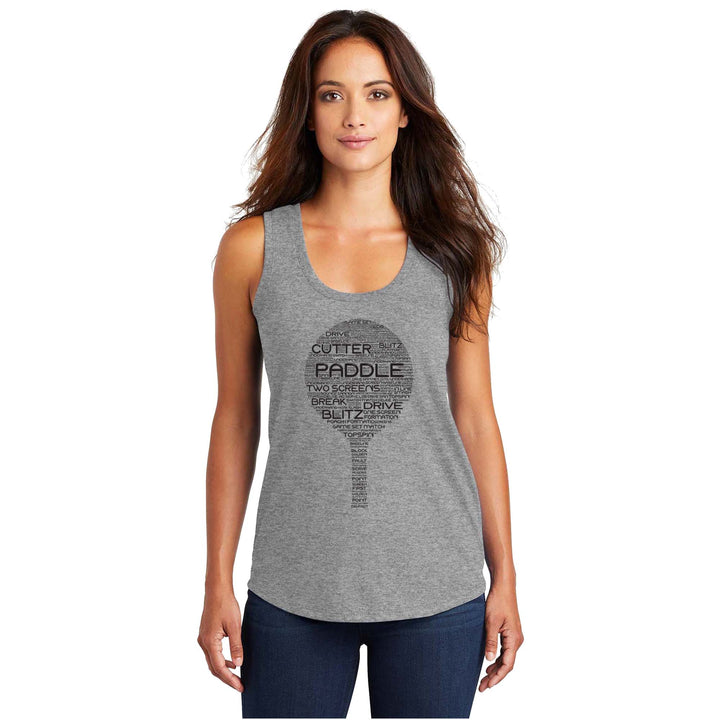 Platform Wordfill Ladies Tri-Blend Racerback Tank