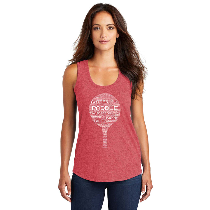 Platform Wordfill Ladies Tri-Blend Racerback Tank
