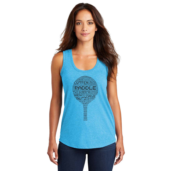 Platform Wordfill Ladies Tri-Blend Racerback Tank