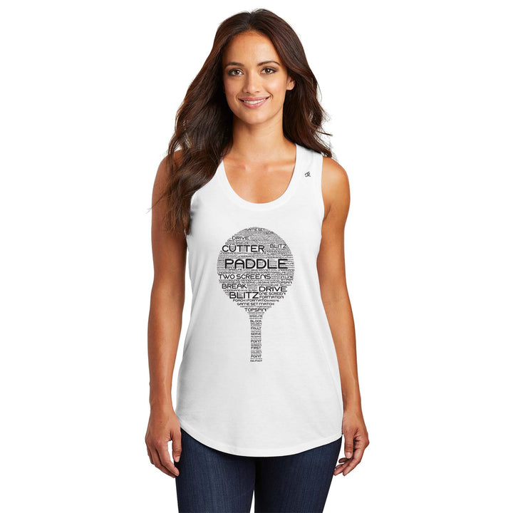 Platform Wordfill Ladies Tri-Blend Racerback Tank