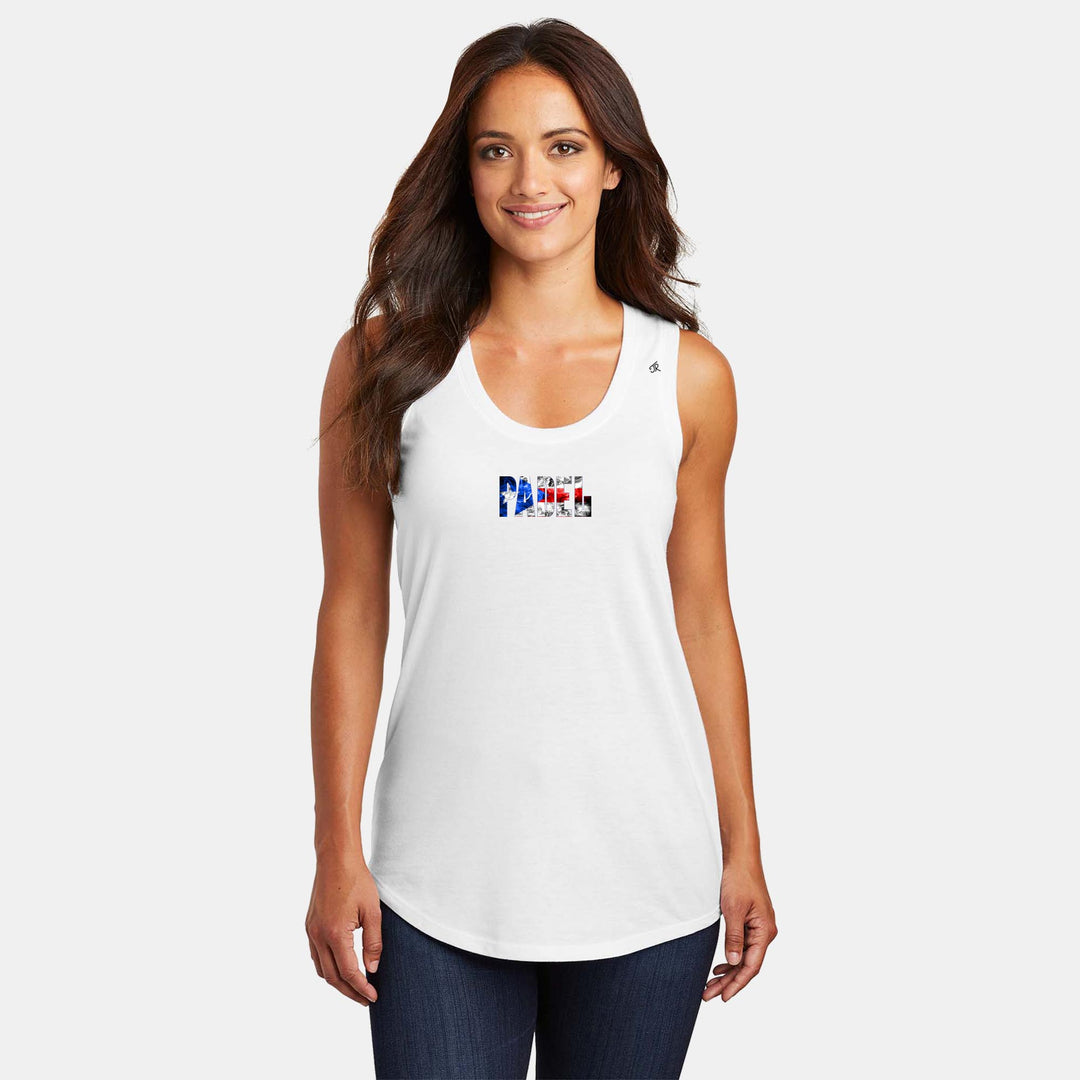 Padel Flags Ladies Tri-Blend Racerback Tank - LATAM Region