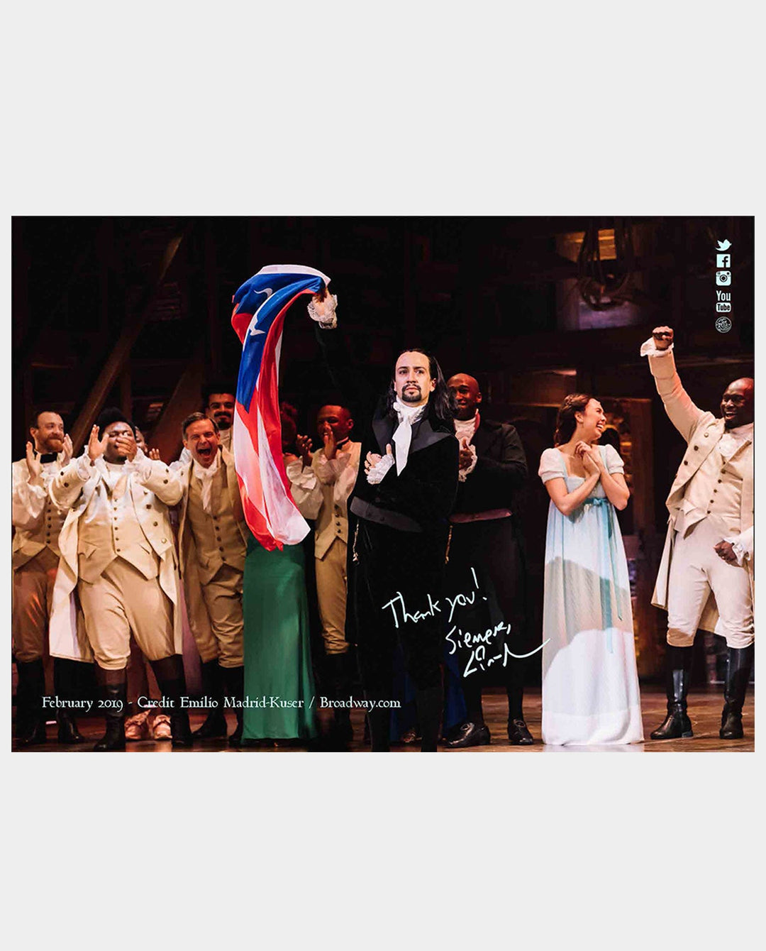 Lin-Manuel February '19 5X7 Thank You Card - Hamilton PR Finale