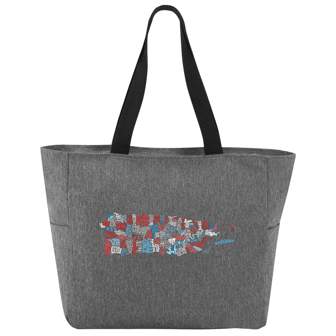 Puerto Rico Town Map Tote Bag