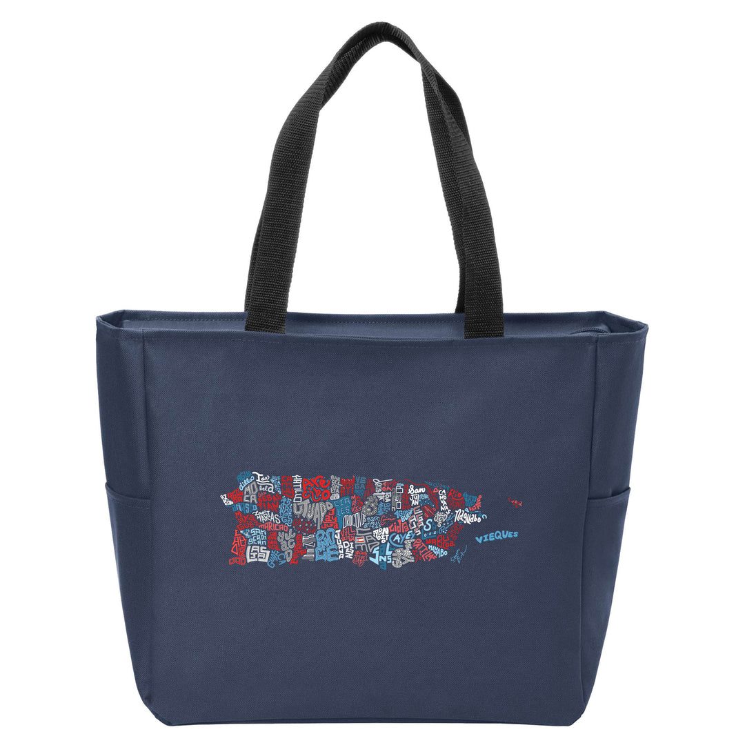 Puerto Rico Town Map Tote Bag