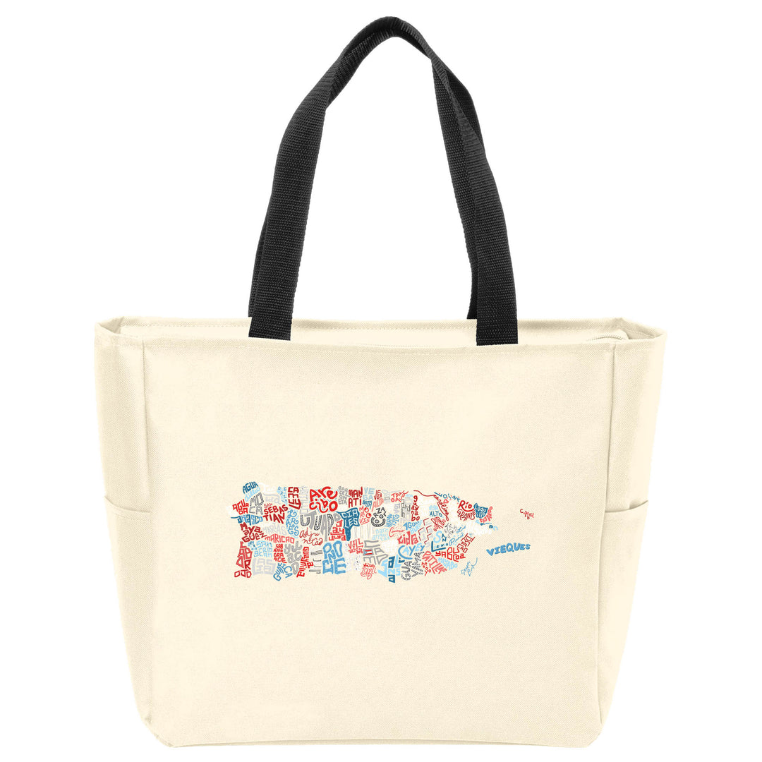 Puerto Rico Town Map Tote Bag