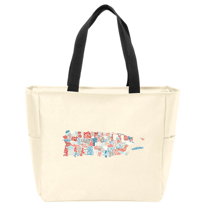 Puerto Rico Town Map Tote Bag