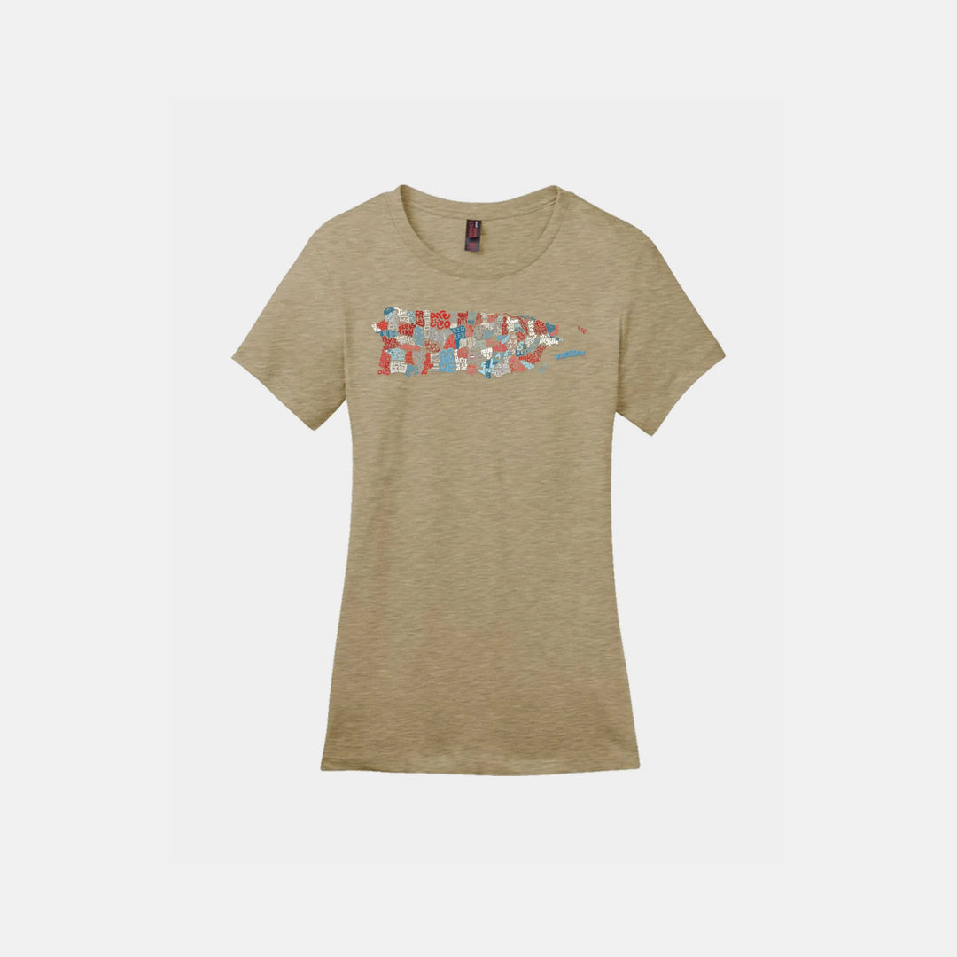 Puerto Rico Town Map Ladies Crew