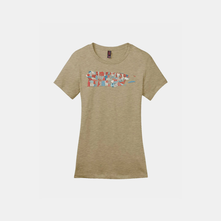 Puerto Rico Town Map Ladies Crew