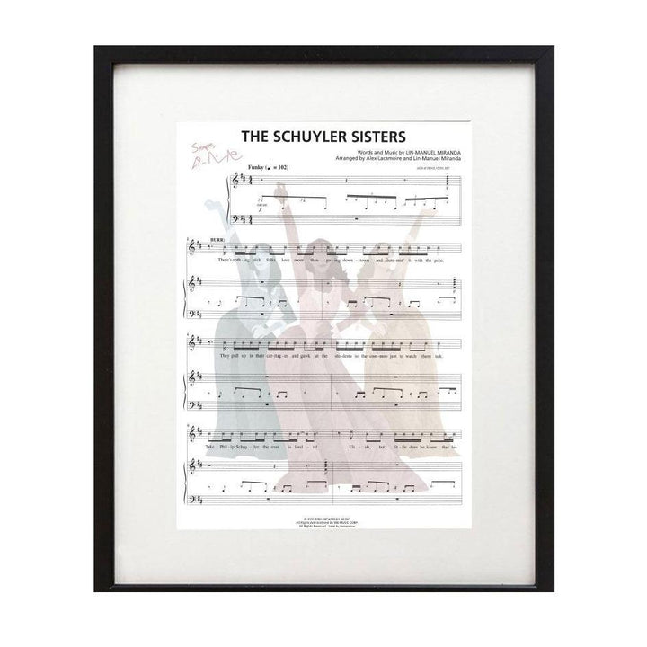 Hamilton "Schuyler Sisters" 8"x10" Music Sheet
