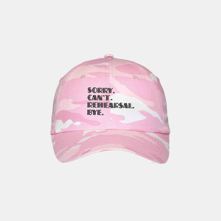 Sorry. Can't Rehearsal. Bye. Flats & Caps