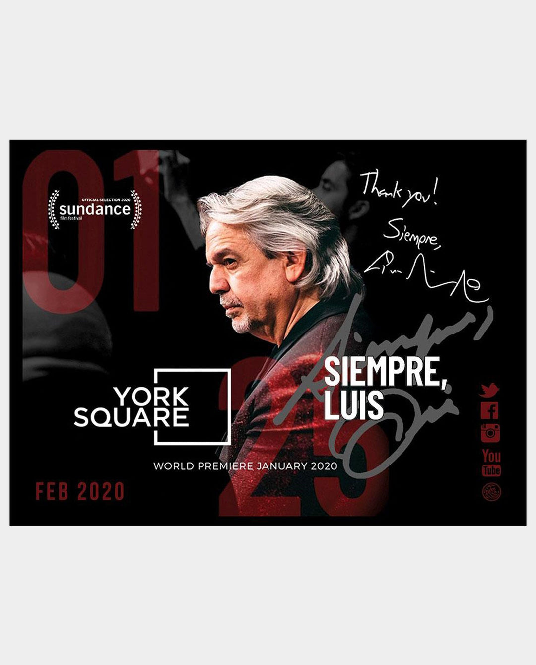 Lin-Manuel February '20  3X4 Thank You Card - Siempre Luis
