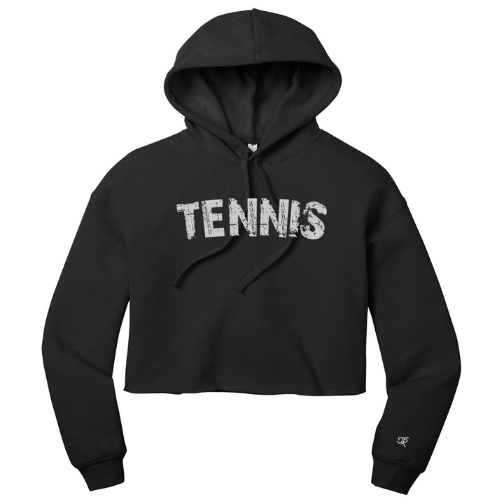 Tennis Arc Ladies Cropped Pullover Hoodie
