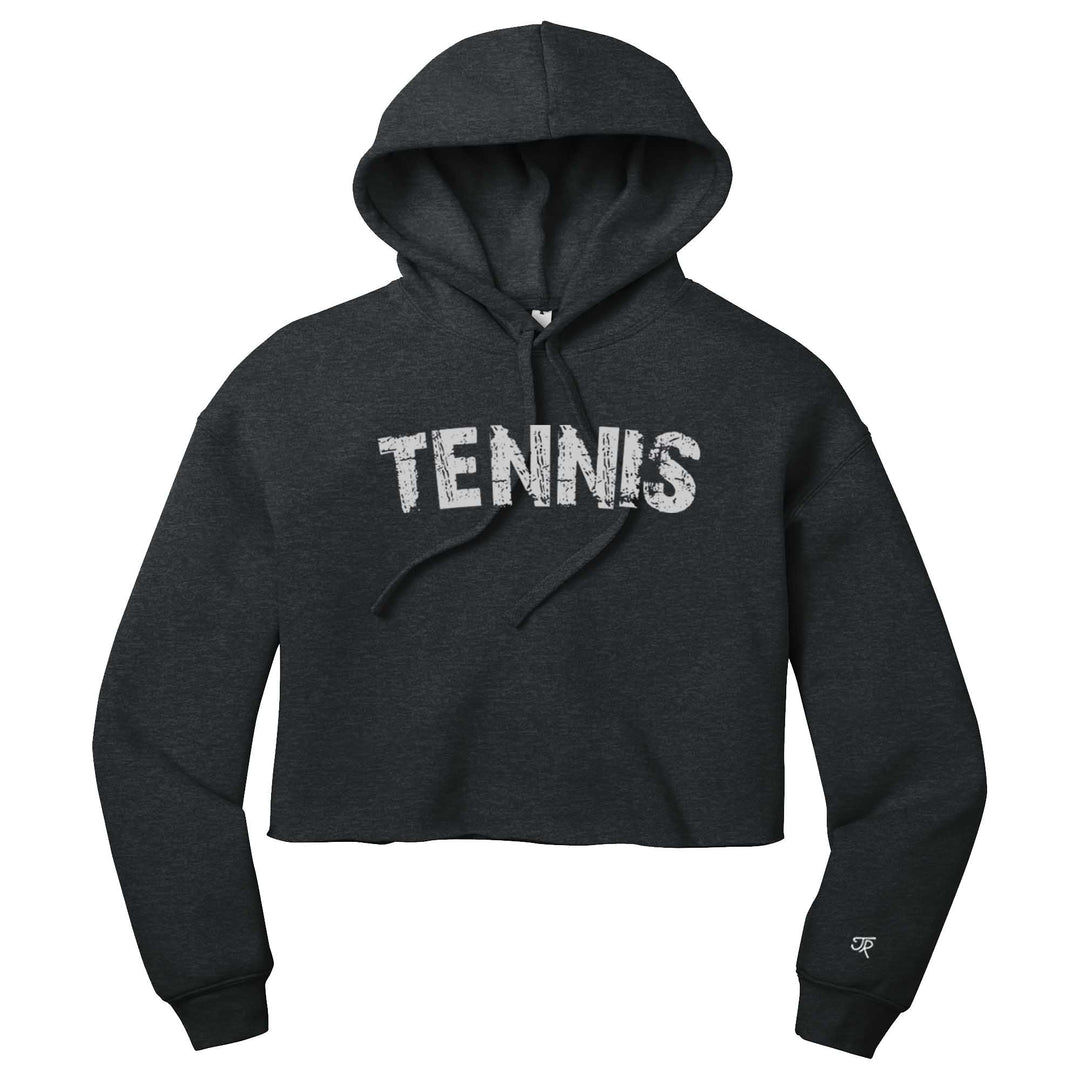 Tennis Arc Ladies Cropped Pullover Hoodie