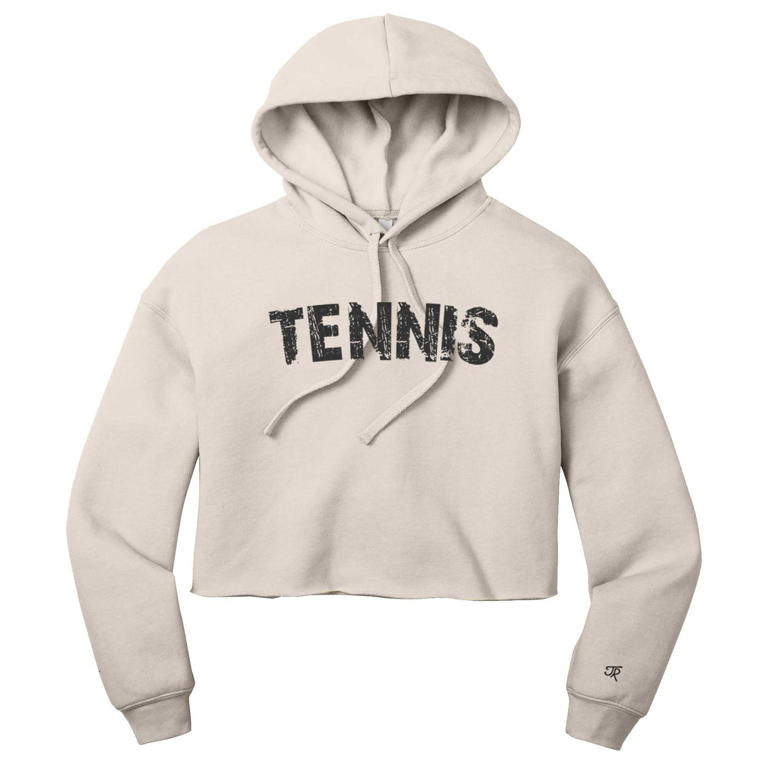 Tennis Arc Ladies Cropped Pullover Hoodie
