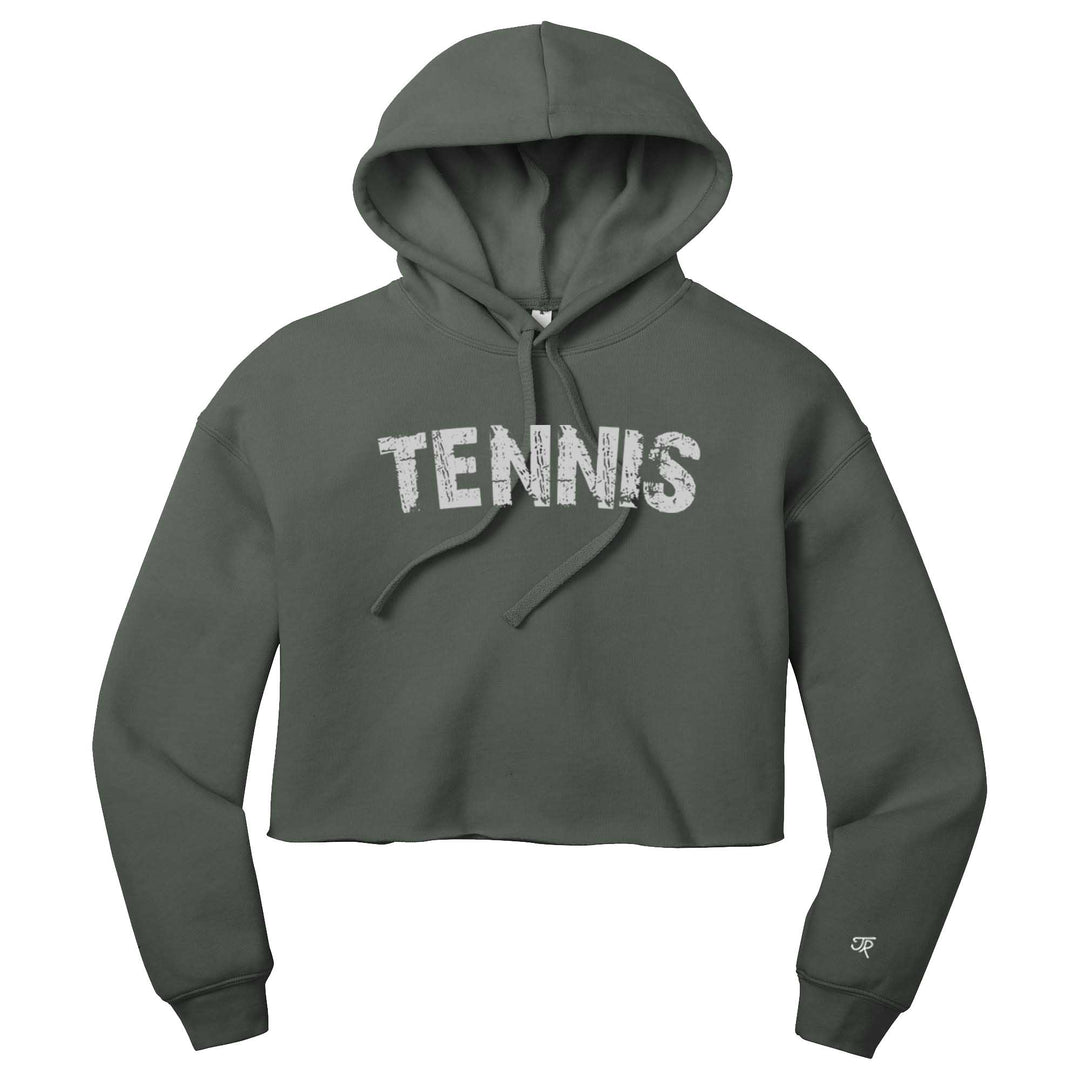 Tennis Arc Ladies Cropped Pullover Hoodie