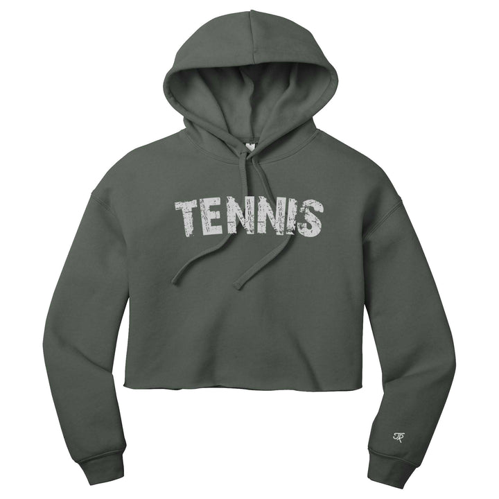 Tennis Arc Ladies Cropped Pullover Hoodie