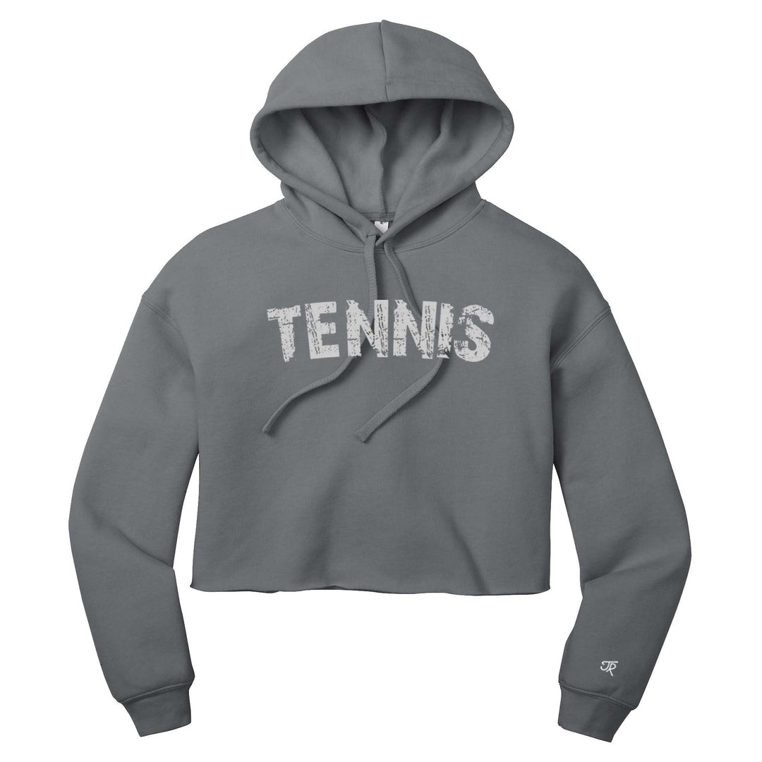 Tennis Arc Ladies Cropped Pullover Hoodie