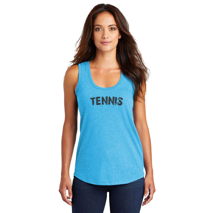 Tennis Arc Ladies Tri-Blend Racerback Tank