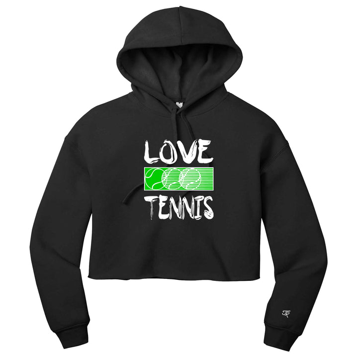 Love Tennis Ladies Cropped Pullover Hoodie