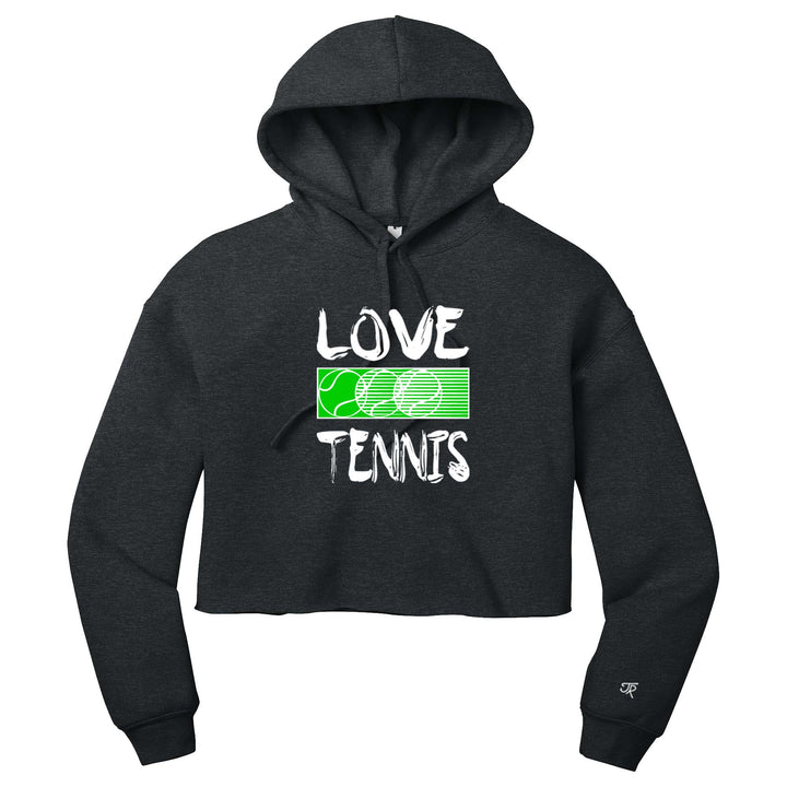 Love Tennis Ladies Cropped Pullover Hoodie