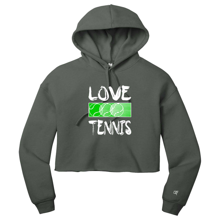 Love Tennis Ladies Cropped Pullover Hoodie