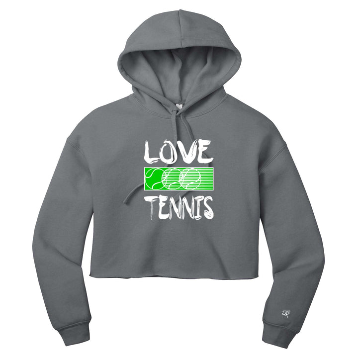Love Tennis Ladies Cropped Pullover Hoodie