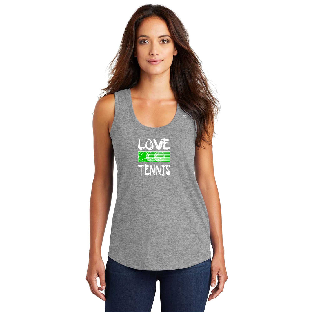 Love Tennis Ladies Tri-Blend Racerback Tank