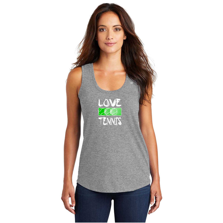 Love Tennis Ladies Tri-Blend Racerback Tank