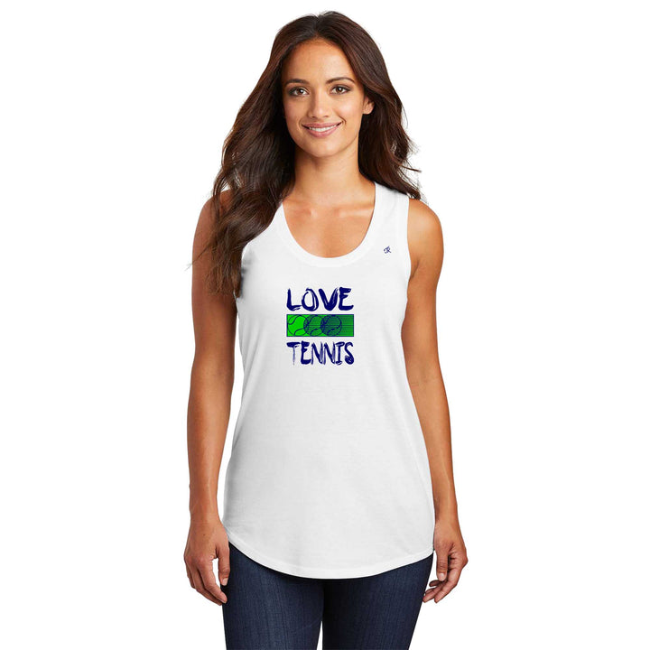 Love Tennis Ladies Tri-Blend Racerback Tank
