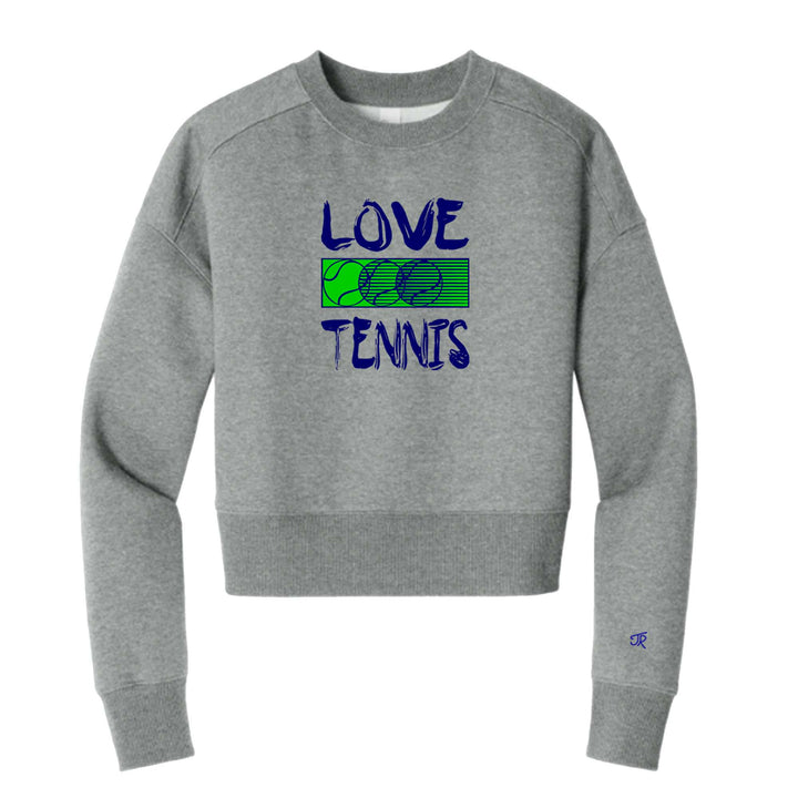 Love Tennis Ladies Cropped Sweatshirt