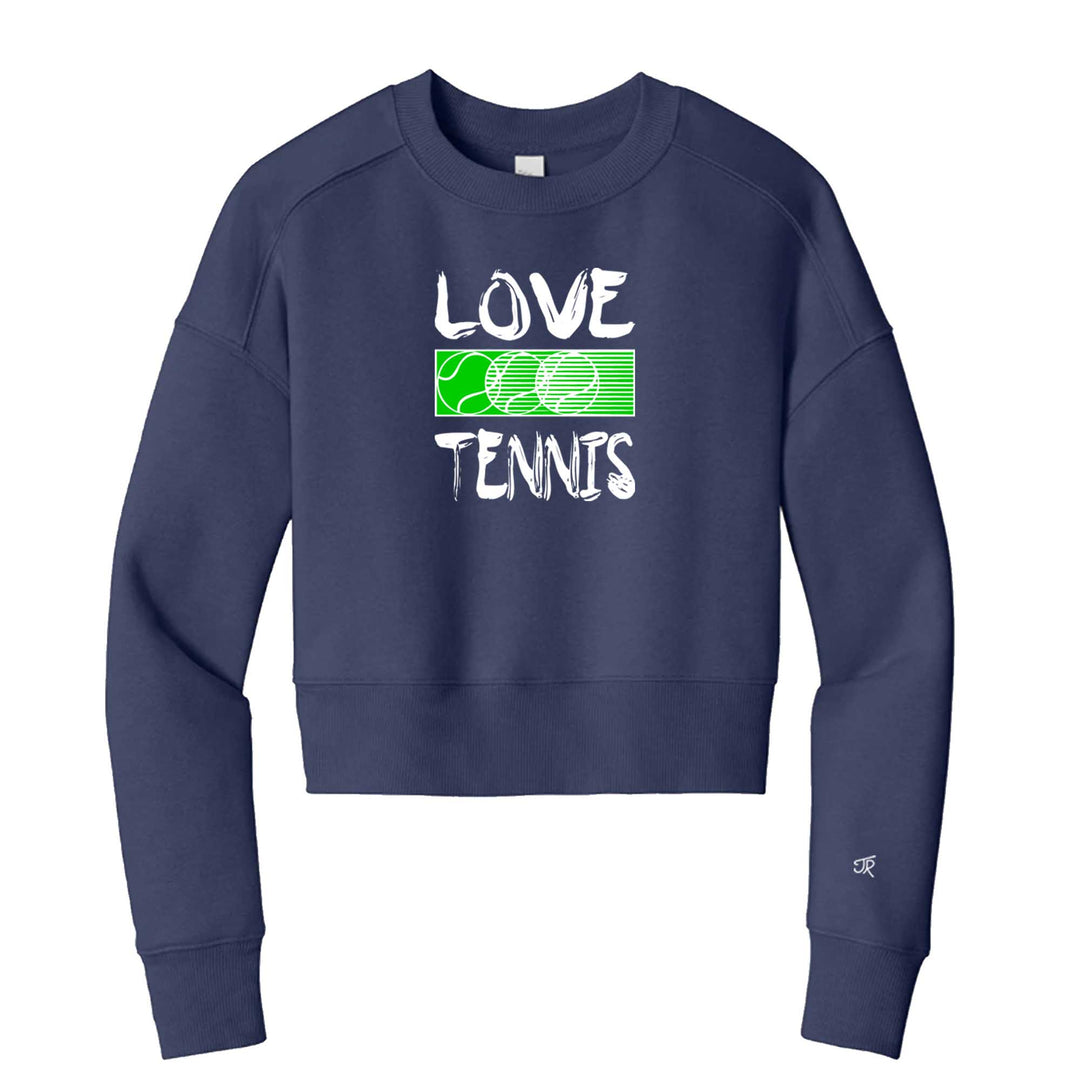 Love Tennis Ladies Cropped Sweatshirt