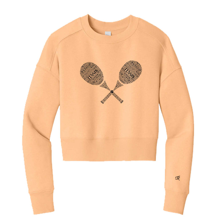 Tennis Wordfill Ladies Cropped Sweatshirt