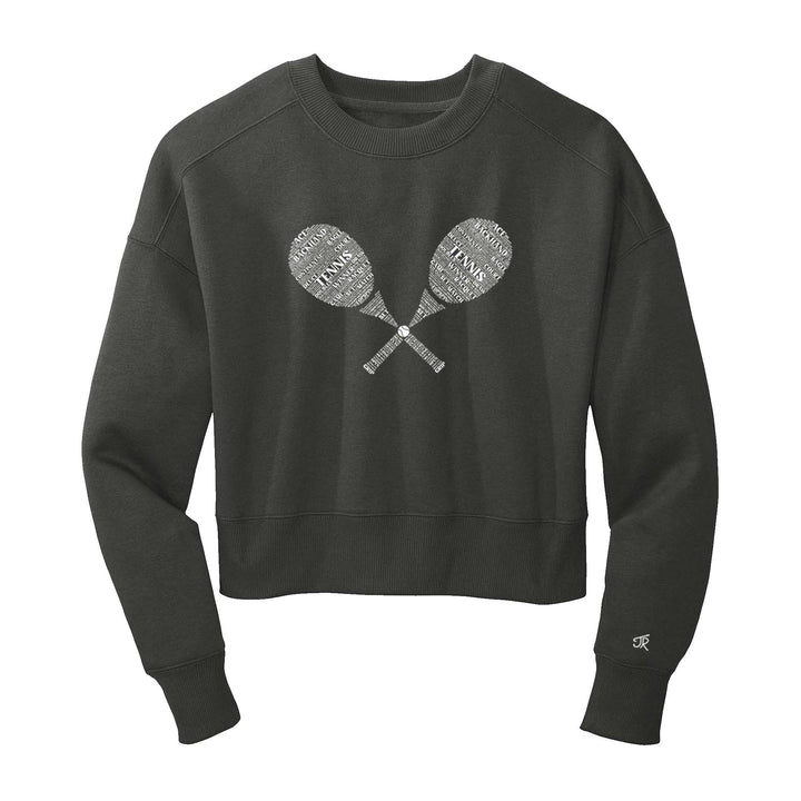 Tennis Wordfill Ladies Cropped Sweatshirt
