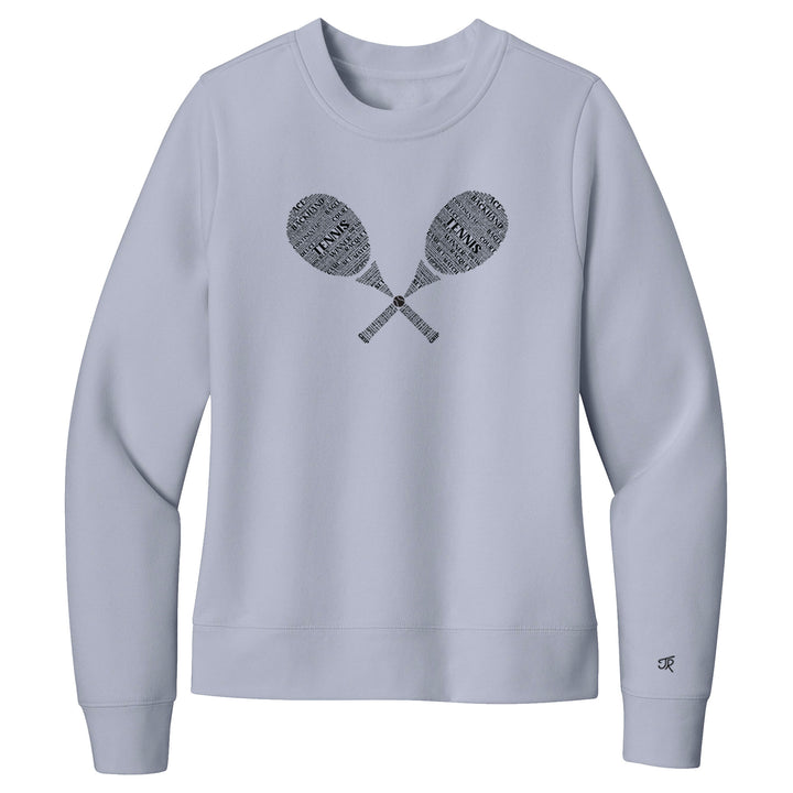 Tennis Wordfill Ladies Crewneck Sweatshirts