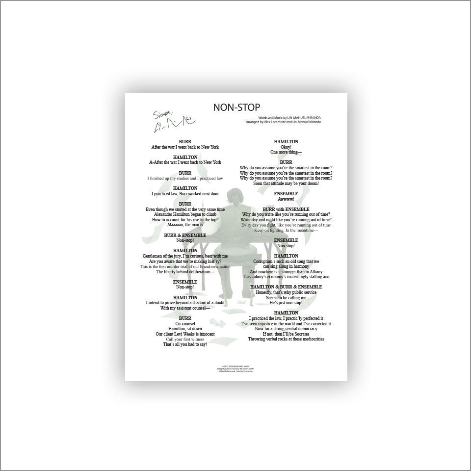Constitutional Convention Hamilton Lyrics Non Stop The Best Of Me